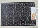 ON-5605 – Rectangular PVC Placemat (Black Geometric Pattern)