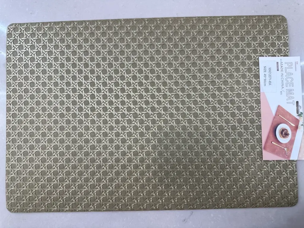 ON-5607 – Rectangular PVC Placemat (Olive Geometric Pattern)