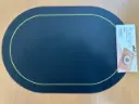 ON-5618 – Oval PVC Placemat (Navy with Gold Border & Red Backing)
