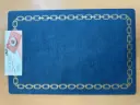ON-5630 – Rectangular PVC Placemat (Royal Blue with Gold Chain Border)