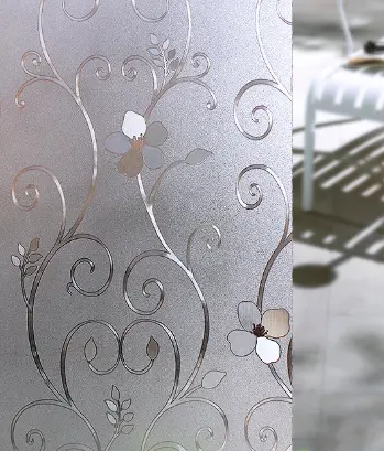 HS-5610 Wrought Iron Floral Embossed Static Cling Window Film 