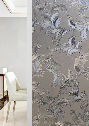 HS-5611 Peacock Feather Embossed Static Cling Window Film 