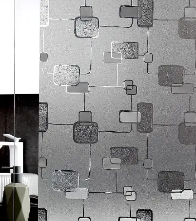HS-5612 Small Squares Embossed Static Cling Window Film 