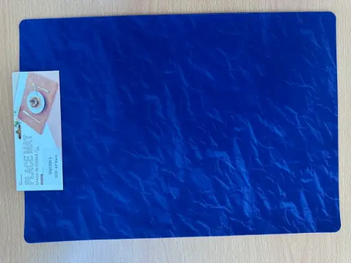 ON-5615 – Rectangular PVC Placemat (Glossy Blue Leather Texture)
