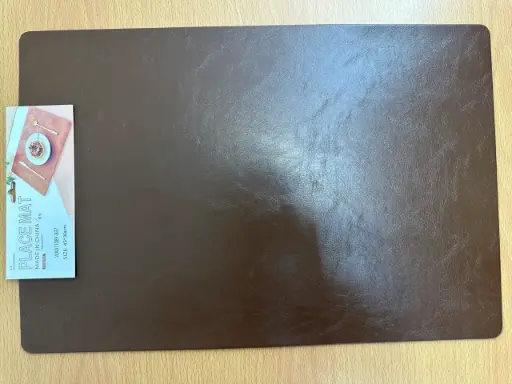 ON-5624 – Rectangular PVC Placemat (Dark Brown Leather Texture)