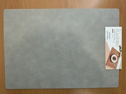 ON-5625 – Rectangular PVC Placemat (Gray Leather Texture) 