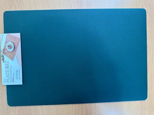 ON-5627 – Rectangular PVC Placemat (Emerald Green / Dark Gray, Dual-Sided)