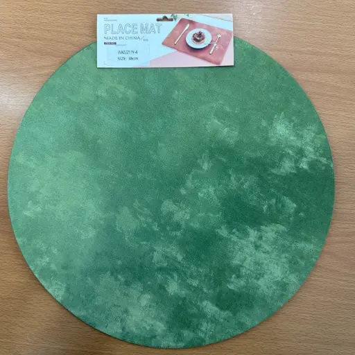 ON-5637- Round PVC Placemat – Marble Green 